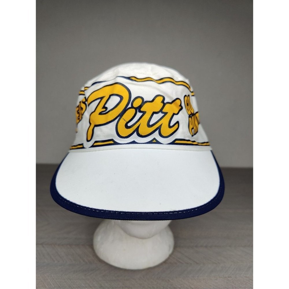 Vintage 80s Pitt Panthers Pittsburgh Painters Cap Hat AJD Size M-L USA Made - Picture 2 of 11